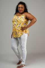 SLIP TOP -  YELLOW FLORAL