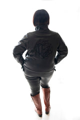 BIKER ROSE JACKET - BLACK