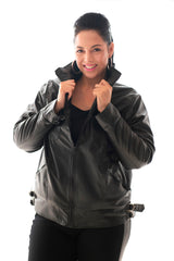 BIKER ROSE JACKET - BLACK