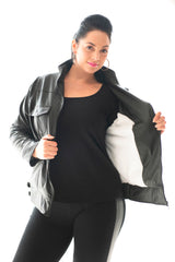BIKER ROSE JACKET - BLACK