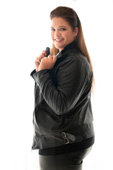 BIKER ROSE JACKET - BLACK