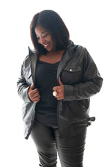 BIKER ROSE JACKET - BLACK