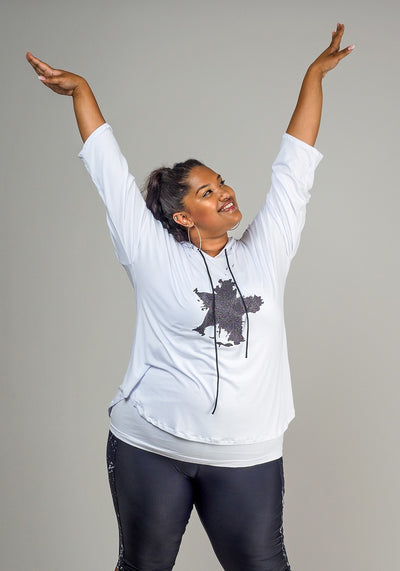 BOX CUT HOODIE – STAR PRINT