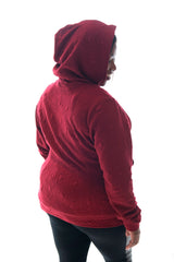 HOODIE PANEL KNIT - BURGUNDY