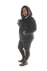 BLACK PANEL HOODIE - LINED