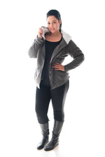 HOODIE PANEL KNIT - GREY