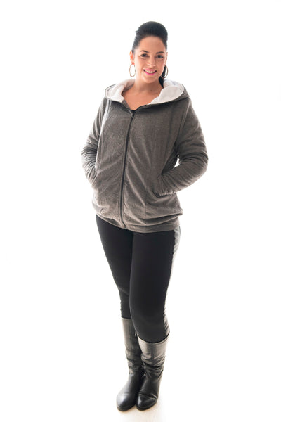 HOODIE PANEL KNIT - GREY