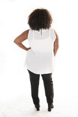 PETER PAN SLEEVELESS BLOUSE - WHITE