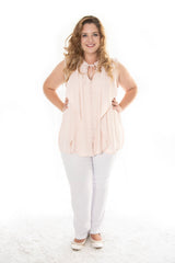 WATERFALL LONGER LENGTH BLOUSE - PINK