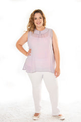 PETER PAN SLEEVELESS BLOUSE - LILAC