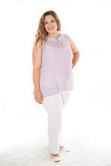 PETER PAN SLEEVELESS BLOUSE - LILAC