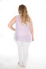 PETER PAN SLEEVELESS BLOUSE - LILAC