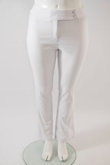 front view of our white bootleg pants on the mannequin