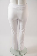 back view of our white bootleg pants on the mannequin