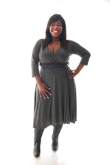PENNY LANE MIDI DRESS - GREY