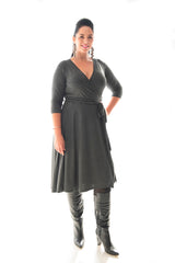 PENNY LANE MIDI DRESS - GREY