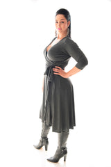 PENNY LANE MIDI DRESS - GREY