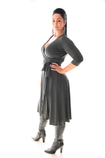 PENNY LANE MIDI DRESS - GREY