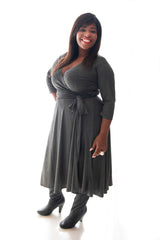 PENNY LANE MIDI DRESS - GREY