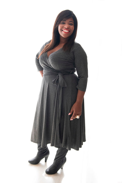 PENNY LANE MIDI DRESS - GREY