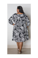 HANNAH SHIRT DRESS - LEAFPRINT
