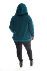 HOODIE RELAXED FIT EMBOSSED - TEAL