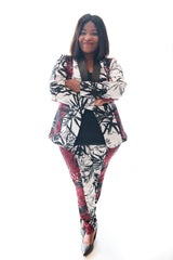 BELLA FEUILLE TUX JACKET - LEAF PRINT