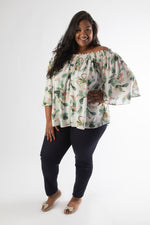 MARY ROSE OFFSHOULDER TOP – WHITE FLORAL