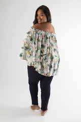 MARY ROSE OFFSHOULDER TOP – WHITE FLORAL