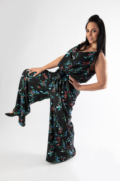 MATISSE JUMPSUIT – BLACK FLORAL PRINT
