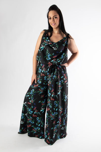 MATISSE JUMPSUIT – BLACK FLORAL PRINT