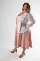 MAYFLOWER LONGER LENGTH TOP - NUDE