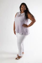 PETER PAN SLEEVELESS BLOUSE - LILAC