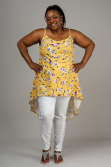 HI – LO SLIP TOP – YELLOW FLORAL