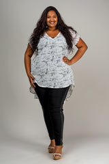 DUBLIN TOP - BLACK/WHITE MARBLE