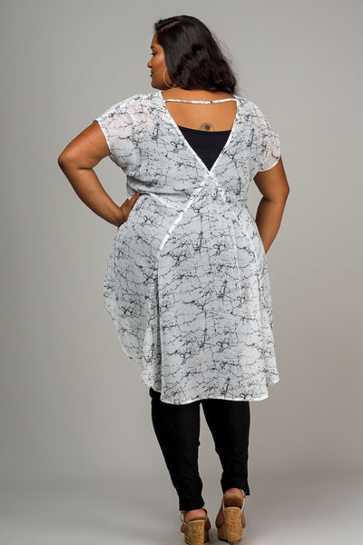 DUBLIN TOP - BLACK/WHITE MARBLE