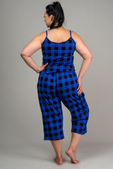 ¾ PJ PANTS – COBALT TARTAN