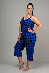 ¾ PJ PANTS – COBALT TARTAN