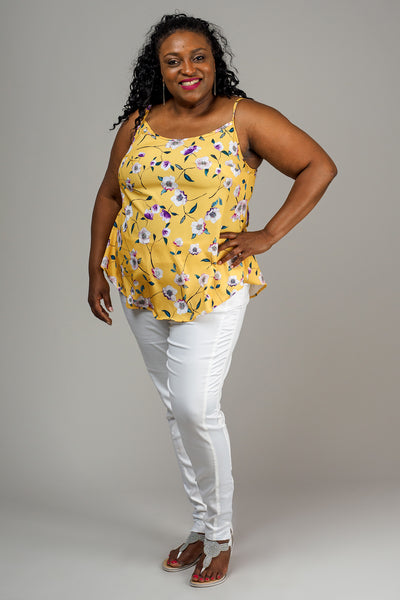SLIP TOP -  YELLOW FLORAL