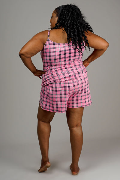PJ SHORTS – PINK TARTAN