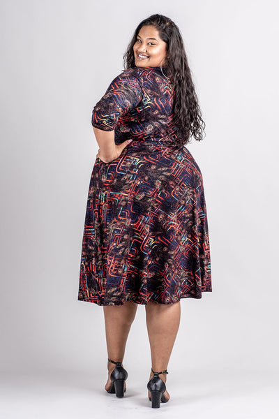KATHRYN MIDI - PEACOCK PRINT