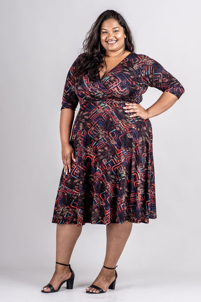 KATHRYN MIDI - PEACOCK PRINT