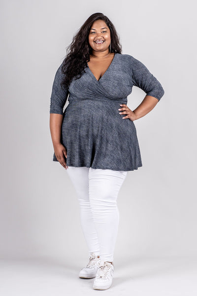 KATHRYN TOP - DENIM LOOK