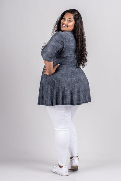 KATHRYN TOP - DENIM LOOK