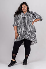 LINCOLN BLOUSE - BLACK/WHITE STRIPE