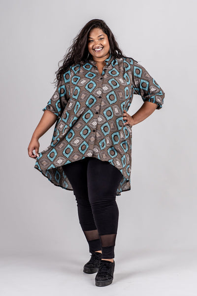 LINCOLN BLOUSE - TRIBAL PRINT