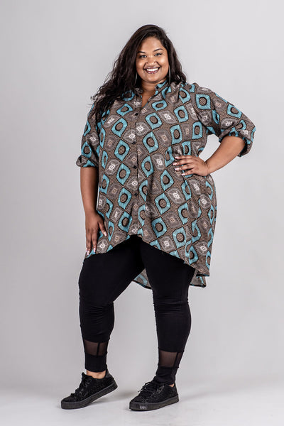 LINCOLN BLOUSE - TRIBAL PRINT