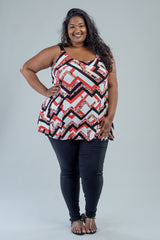 GHITA SLEEVELESS - GEO/FLORAL PRINT