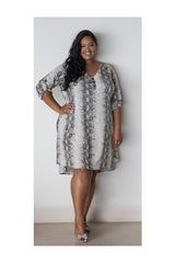 HANNAH SHIRT DRESS - SNAKEPRINT