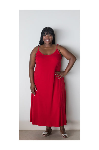 ANNE SLIP DRESS - RED